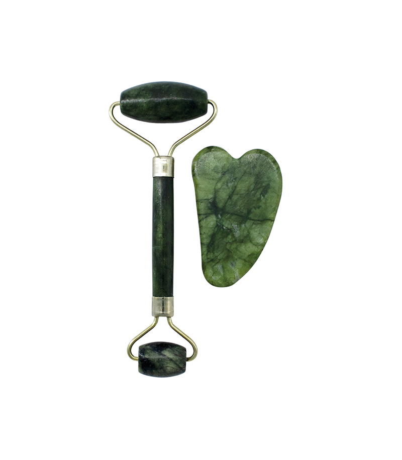 Set rodillo facial jade + gua sha